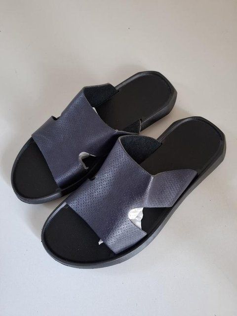 Шльопанці унісекс df-shoes сині пресована шкіра 3099411458 фото